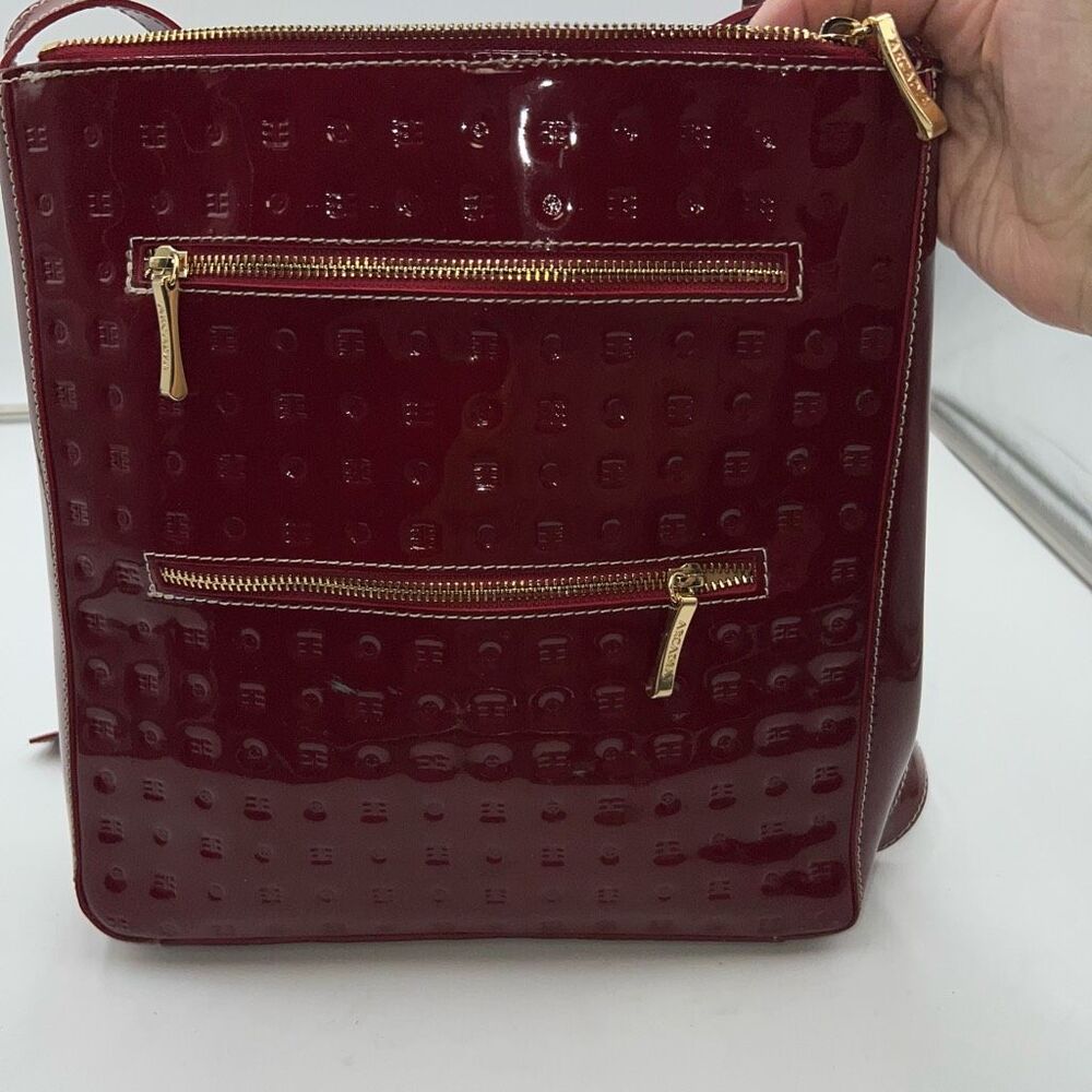 Arcadia Red Patent Leather Embossed Crossbody Bag Made in Italy
